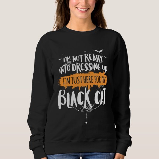 Funny Halloween Shirt Here for Black Cat (Voorkant)