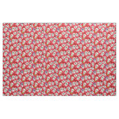 Funny Halloween Skulls op Red Pattern Stof (Yard (91,4 cm))