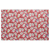 Funny Halloween Skulls op Red Pattern Stof (Fat Quarter)