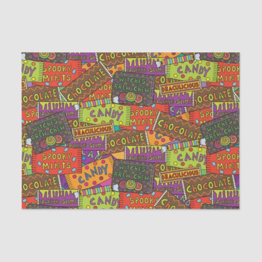 Funny Halloween Snoep Tissuepapier (Voorkant)