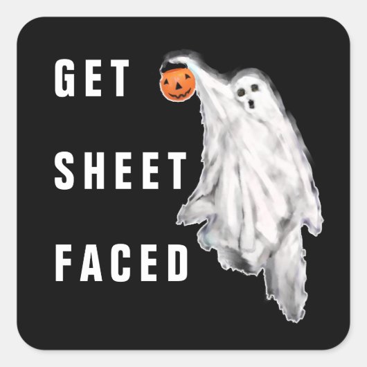 Funny Halloween Square Sticker (Voorkant)