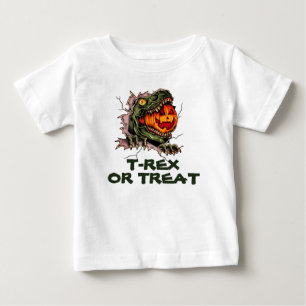 Funny Halloween T-rex kop eet pompoen