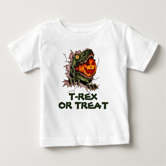 Funny Halloween T-rex kop eet pompoen (Voorkant)