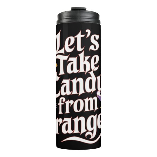 Funny Halloween Thermal Tumbler Candy Strangers Thermosbeker (Voorkant)