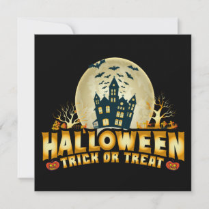 Funny Halloween Trick or treat Scary Flat Kaart