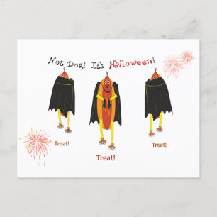 Funny Halloween Vampire Hot Dogs Trick or treat Briefkaart