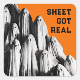 Funny Halloween Vierkante Sticker