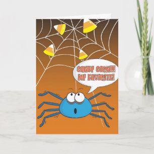 Funny Halloween Wenskaart met Spider Kaart