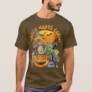Funny Halloween Whooo wil Snoep heks Ghost Zomb T-shirt
