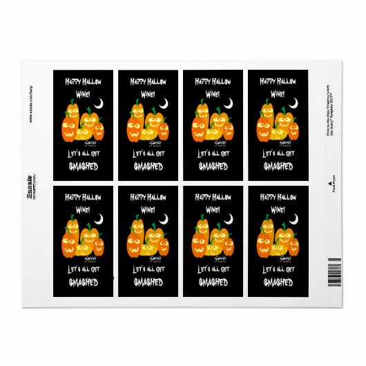 Funny Halloween Wine of Beer Labels (Full Sheet)