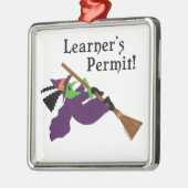 Funny Halloween Witch Metalen Ornament (Links)