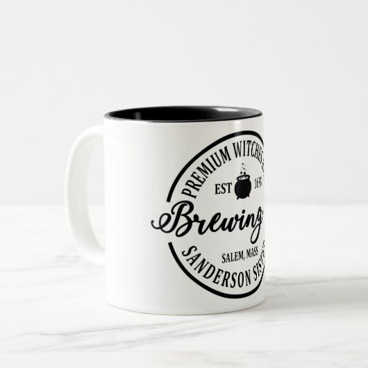 Funny Halloween Witches Brew Two-Tone Coffee Mok (Voorkant links)