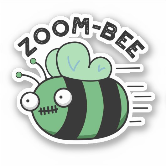 Funny Halloween Zombie Bee Pun Sticker (Voorkant)