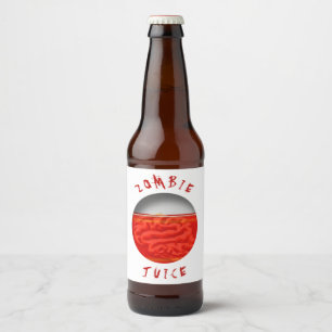 Funny Halloween Zombie Juice Brains Bier Etiket