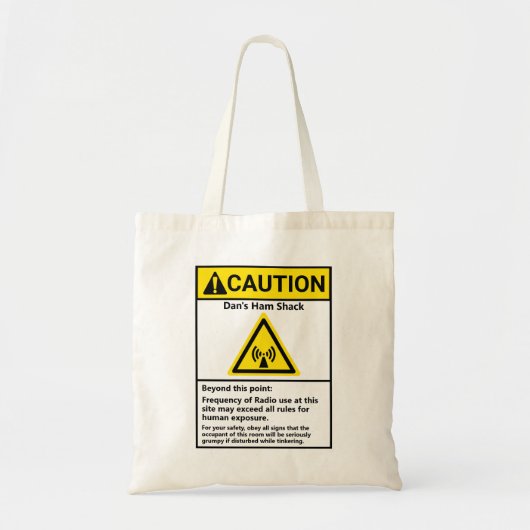 Funny Ham Shack Caution Radio Operator Tote Bag (Voorkant)