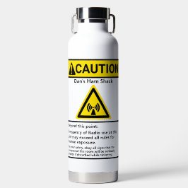Funny Ham Shack Caution Radio Operator Waterfles
