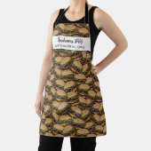 Funny Hamburger BBQ Pattern Custom Chef Name Text Schort (Insitu)