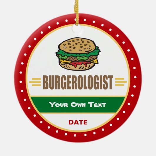 Funny Hamburger Cheeseburger Keramisch Ornament (Achterkant)