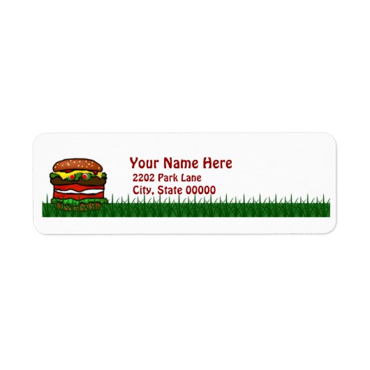 Funny Hamburger Picnic Return Label (Voorkant)