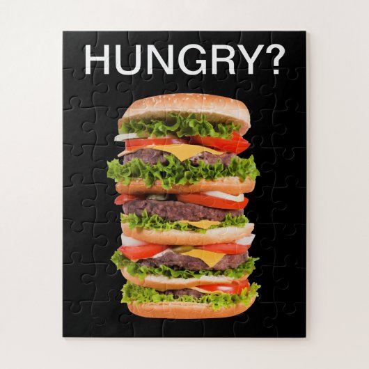 Funny Hamburger Thème Grosse Pièces Puzzle (Vertical)