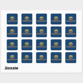 Funny Hamburger Vierkante Sticker (Vel)