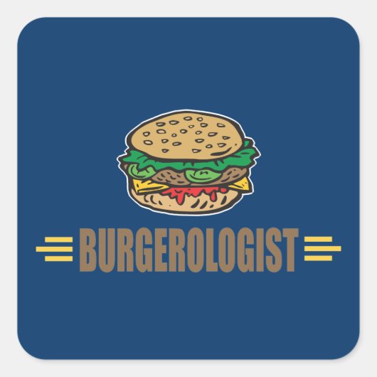 Funny Hamburger Vierkante Sticker (Voorkant)