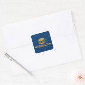 Funny Hamburger Vierkante Sticker (Envelop)