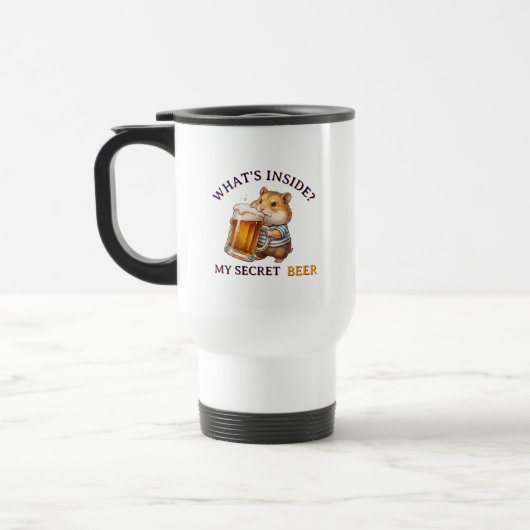 Funny Hamster Buvant de la Bière - Tasse (Gauche)