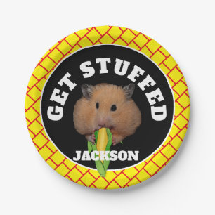 Funny Hamster "Get Stuffed" Papieren Bordje