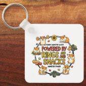 Funny Hamster Rings and Snacks Quote Sleutelhanger (Voorkant)