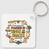Funny Hamster Rings and Snacks Quote Sleutelhanger (Achterkant)