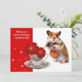 Funny Hamster Valentine's Day Cartes de voeux (Debout devant)