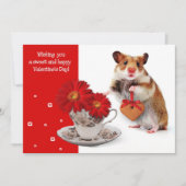 Funny Hamster Valentine's Day Flat Feestdagenkaart (Voorkant)