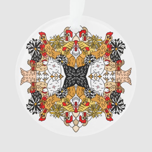 Funny Hand Drawn Kickens Ornament (voorkant)