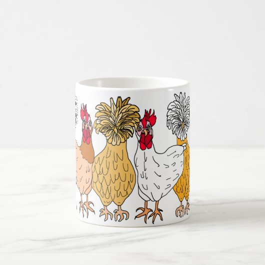 Funny Hand-getrokken Cartoon Mok kippen (Center)