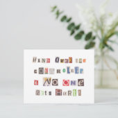 Funny Hand over Controller Ransom Note Collage Briefkaart (Staand voorkant)