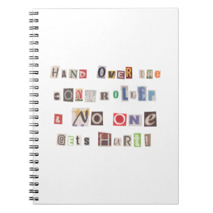 Funny Hand over Controller Ransom Note Collage Notitieboek