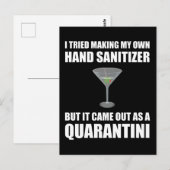 Funny Hand Sanitizer Quarantini Briefkaart (Voorkant / Achterkant)