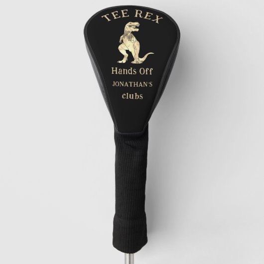 Funny Hands off Tee Rex Golfing Joke Custom Name Golfheadcover (Voorkant)