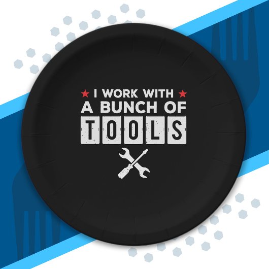 Funny Handyman Carpenter Gift - Ik werk met tools Papieren Bordje