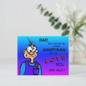 Funny Handyman Catoon DAD Briefkaart (Staand voorkant)