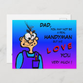 Funny Handyman Catoon DAD Briefkaart (Voorkant / Achterkant)