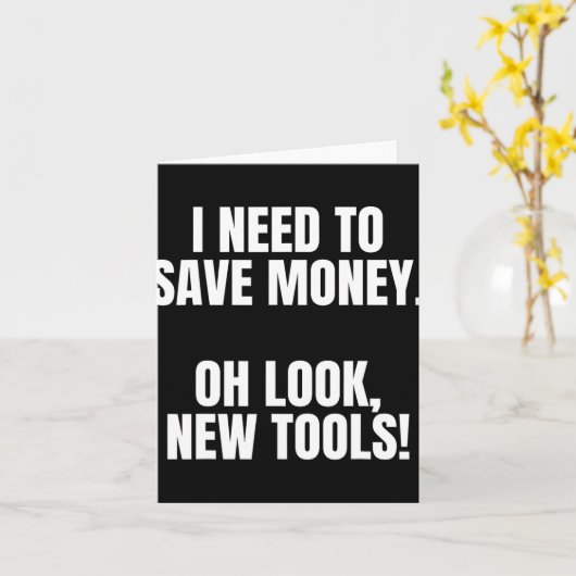 Funny Handyman Dad Humor Oh Look, New Tools  Kaart (Gele Bloem)