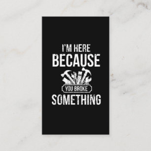 Funny Handyman Hero Craftsman Repair Humor Visitekaartje