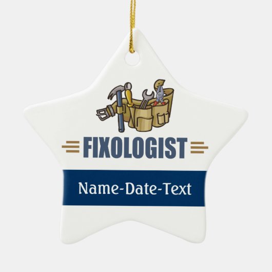 Funny Handyman Keramisch Ornament (Voorkant)