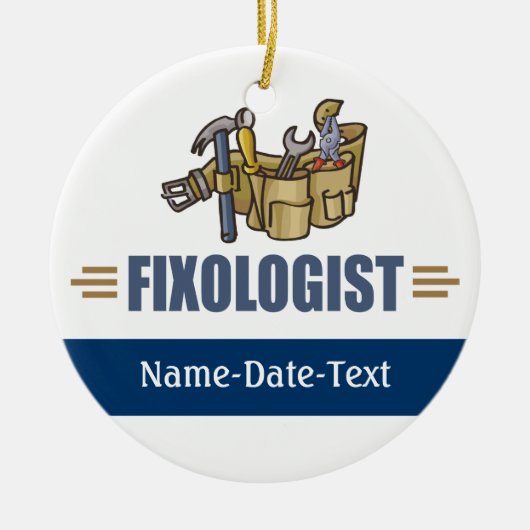 Funny Handyman Keramisch Ornament (Voorkant)