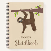 Funny Hanging Sloth Specialized Kinder Sketchbook Notitieboek (Voorkant)