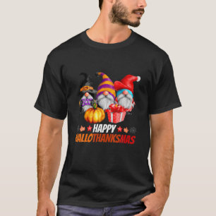 Funny Hanksmas Gnomes Happy Hallowthanksmas T-shirt