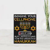 Funny Hanukkah Imagine Your Cellphone Chanukah Jew Kaart (Voorkant)