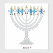 Funny Hanukkah menorah en kaarsen Sticker (Vel)